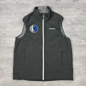 Patagonia Vest Men L Gray Nano Air Dallas Maverick Logo Puffer Outdoor 84270 EUC